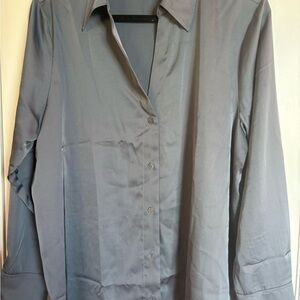 H&M Slate Gray Satin Dress Shirt